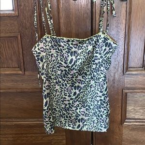 Fab’rik silk slip cheetah print shirt !!